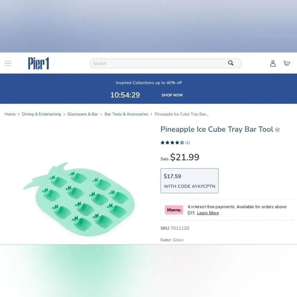 BLUSH Pineapple Ice Cube Tray Bar Tool
